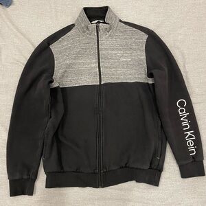 Calvin Klein Men's Zip-Up Sweater in Black and Gray